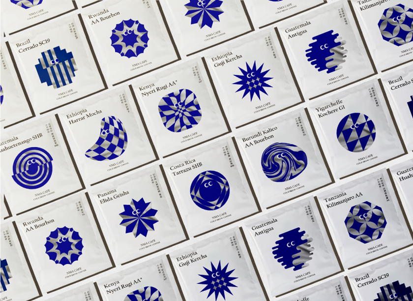 NMA CAFE 咖啡包裝設(shè)計(jì)“單色幾何元素”風(fēng)格