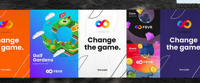 FRVR免費休閑游戲平臺網(wǎng)站品牌重塑,對角線顏色分割無窮大造型LOGO設(shè)計+動感線條輔助圖形 FRVR免費休閑游戲平臺網(wǎng)站品牌重塑,對角線顏色分割無窮大造型LOGO設(shè)計+動感線條輔助圖形