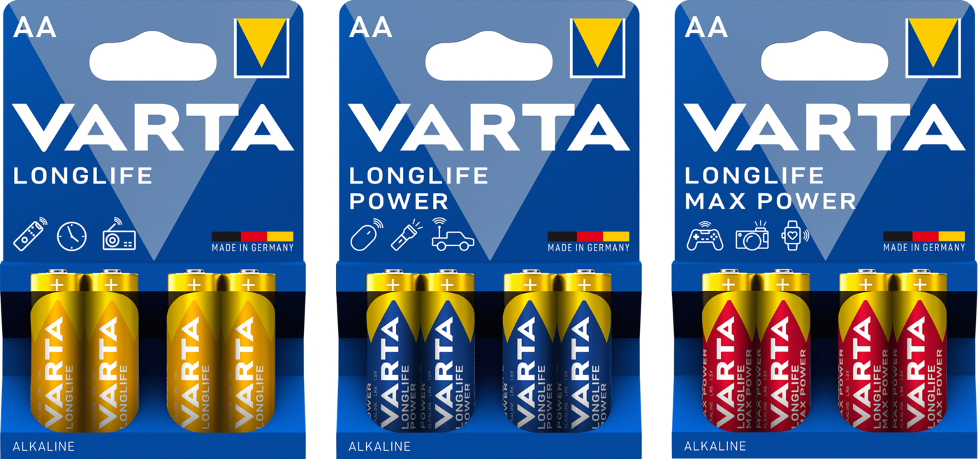 VARTA 瓦爾塔家用電池更新品牌形象——logo和包裝設(shè)計(jì)高度統(tǒng)一