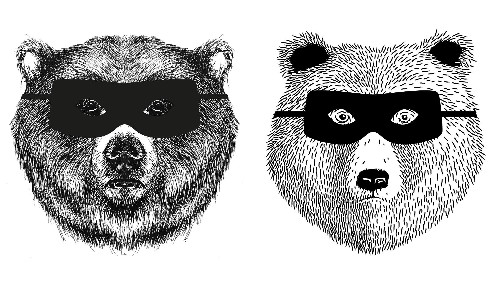 Pair of Thieves襪子內(nèi)衣公司品牌更新設(shè)計-面具熊logo設(shè)計