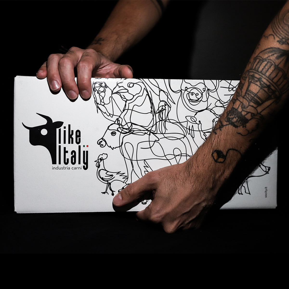 Like Italy冷鮮肉類包裝設(shè)計“黑白線條動物”元素 Like Italy冷鮮肉類包裝設(shè)計“黑白線條動物”元素