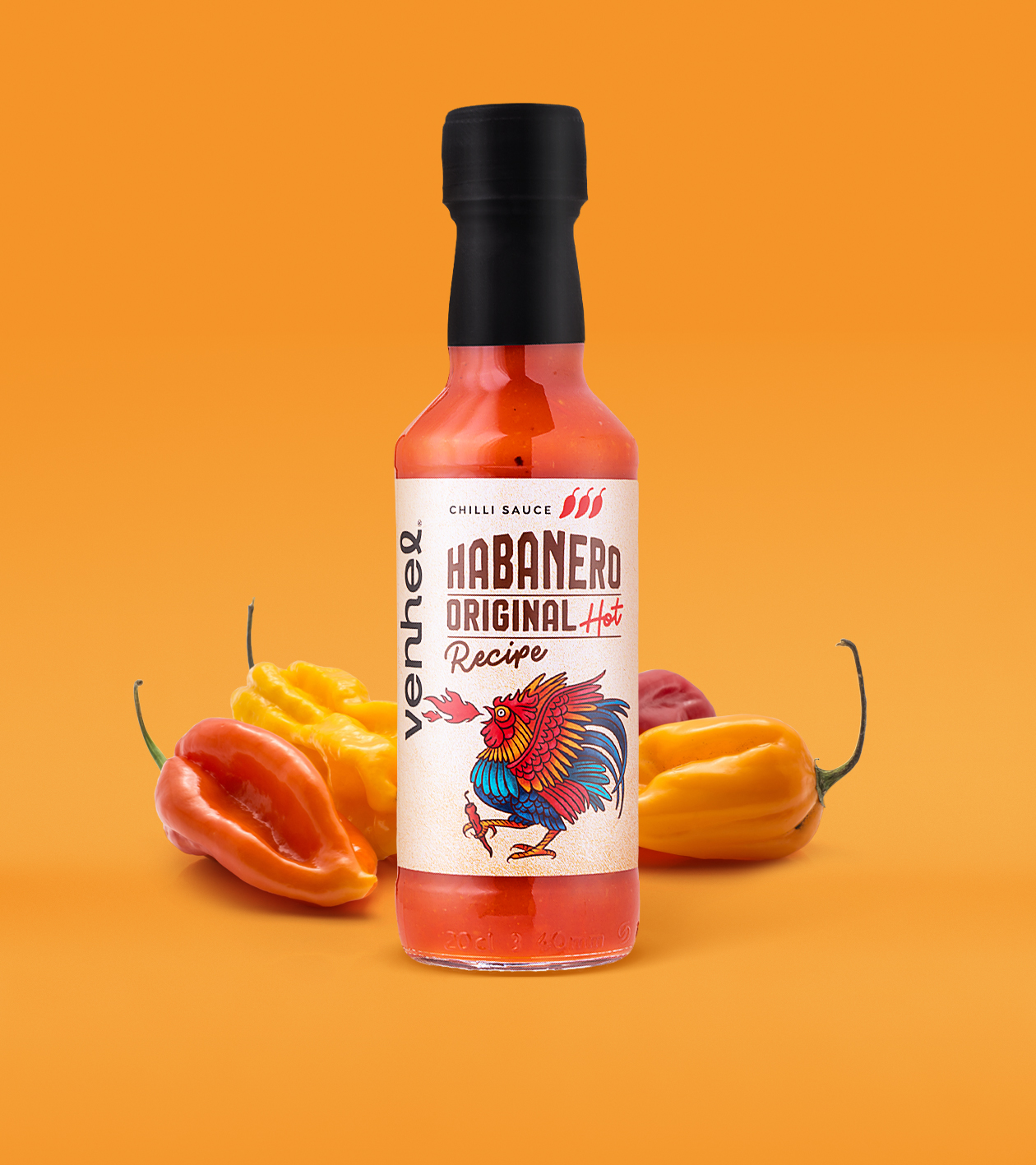VENHEL辣醬包裝設(shè)計(jì)“手繪公雞插圖”