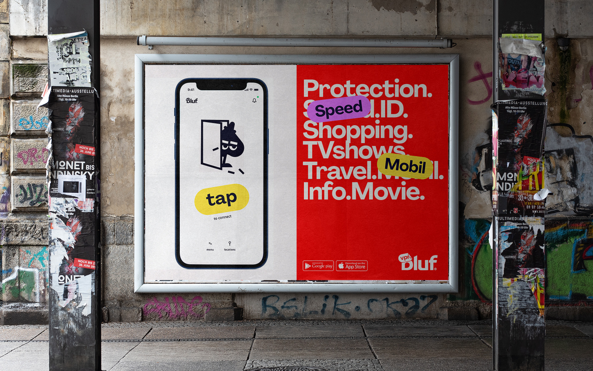 Bluf翻墻與隱私保護(hù)VPN軟件品牌設(shè)計(jì)ip卡通