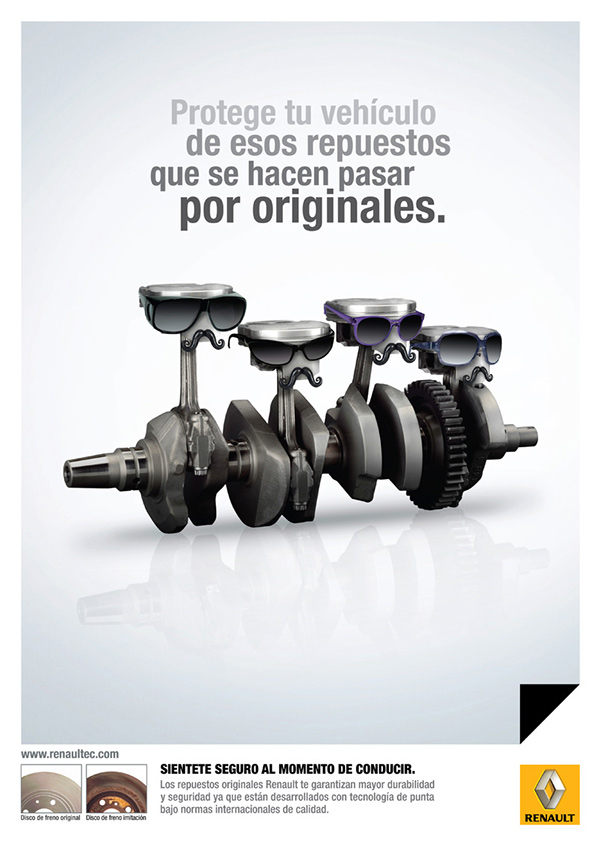 雷諾汽車原廠汽車配件平面廣告設(shè)計,不要假冒配件傷害 雷諾汽車原廠汽車配件平面廣告設(shè)計,不要假冒配件傷害