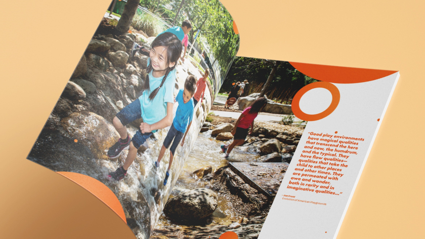 帕薩迪納Pasadena兒童空間博物館宣傳畫(huà)冊(cè)年度報(bào)告設(shè)計(jì)，圓形色彩環(huán)