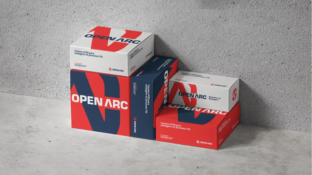 Open Arc 焊接解決方案公司企業(yè)視覺形象識別設(shè)計，字母O+A電弧打開圖形