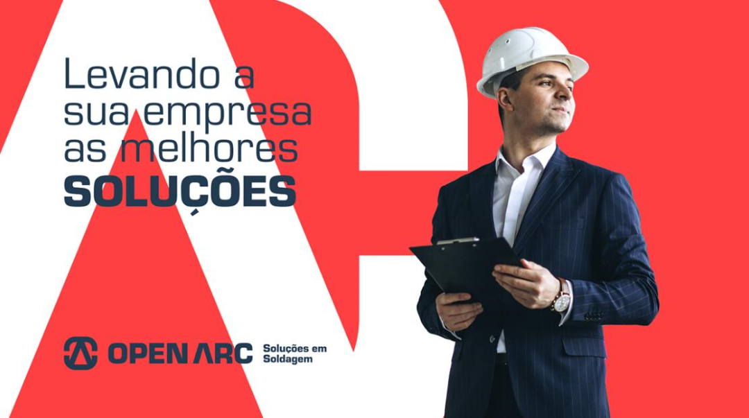 Open Arc 焊接解決方案公司企業(yè)視覺形象識別設(shè)計，字母O+A電弧打開圖形