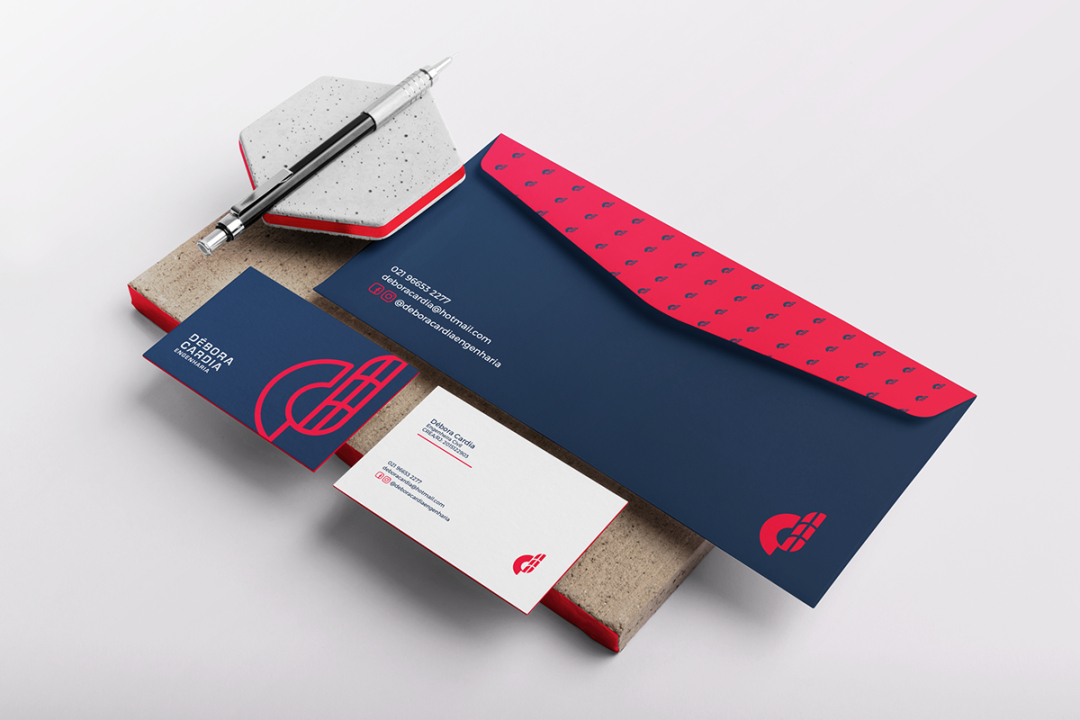 Débora Cardia 土木建筑公司品牌形象設(shè)計(jì)logo設(shè)計(jì)vi設(shè)計(jì)，字母dc+大樓圖形