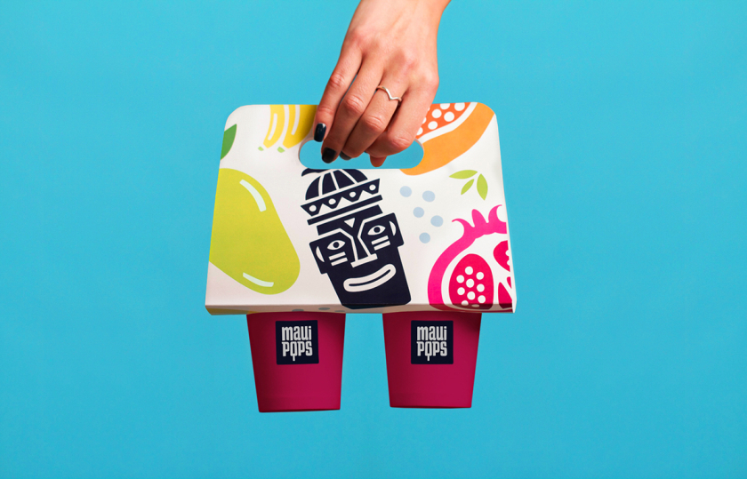 Maui Pops 冰淇淋店品牌logo設(shè)計(jì)店鋪室內(nèi)設(shè)計(jì)，活潑的夏威夷風(fēng)格