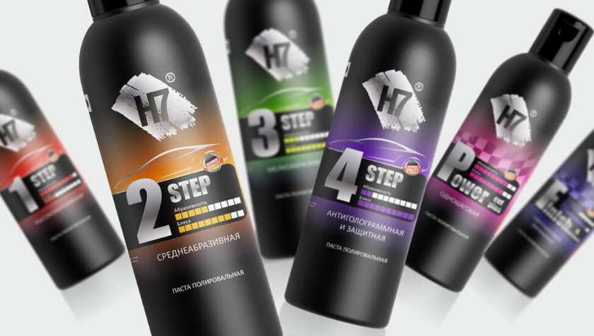 H7 汽車美容用品拋光劑 “漸變效果+進(jìn)度條元素的運(yùn)用”包裝設(shè)計(jì)