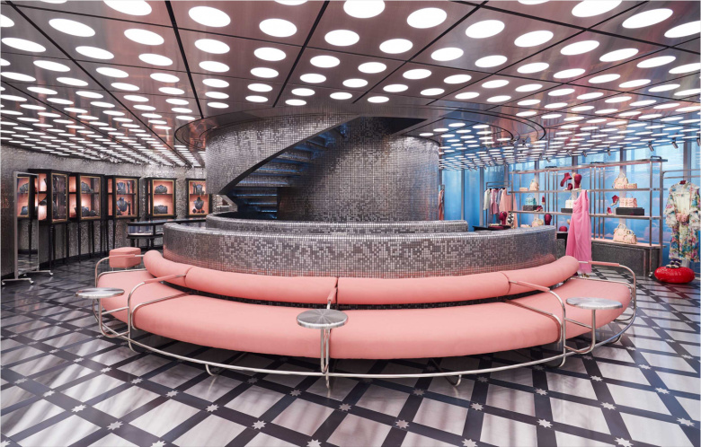 Gucci 韓國(guó)旗艦店店鋪空間設(shè)計(jì)，韓國(guó)傳統(tǒng)圖案與充滿活力的燈光組合