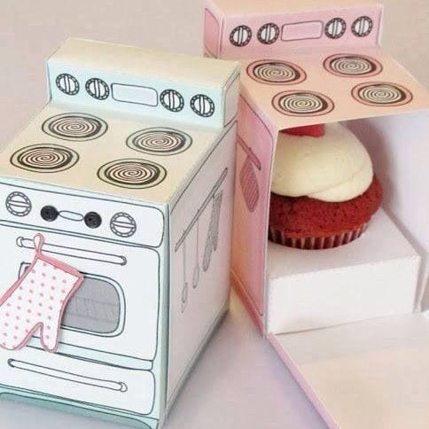 紙杯蛋糕烤箱外賣包裝設(shè)計