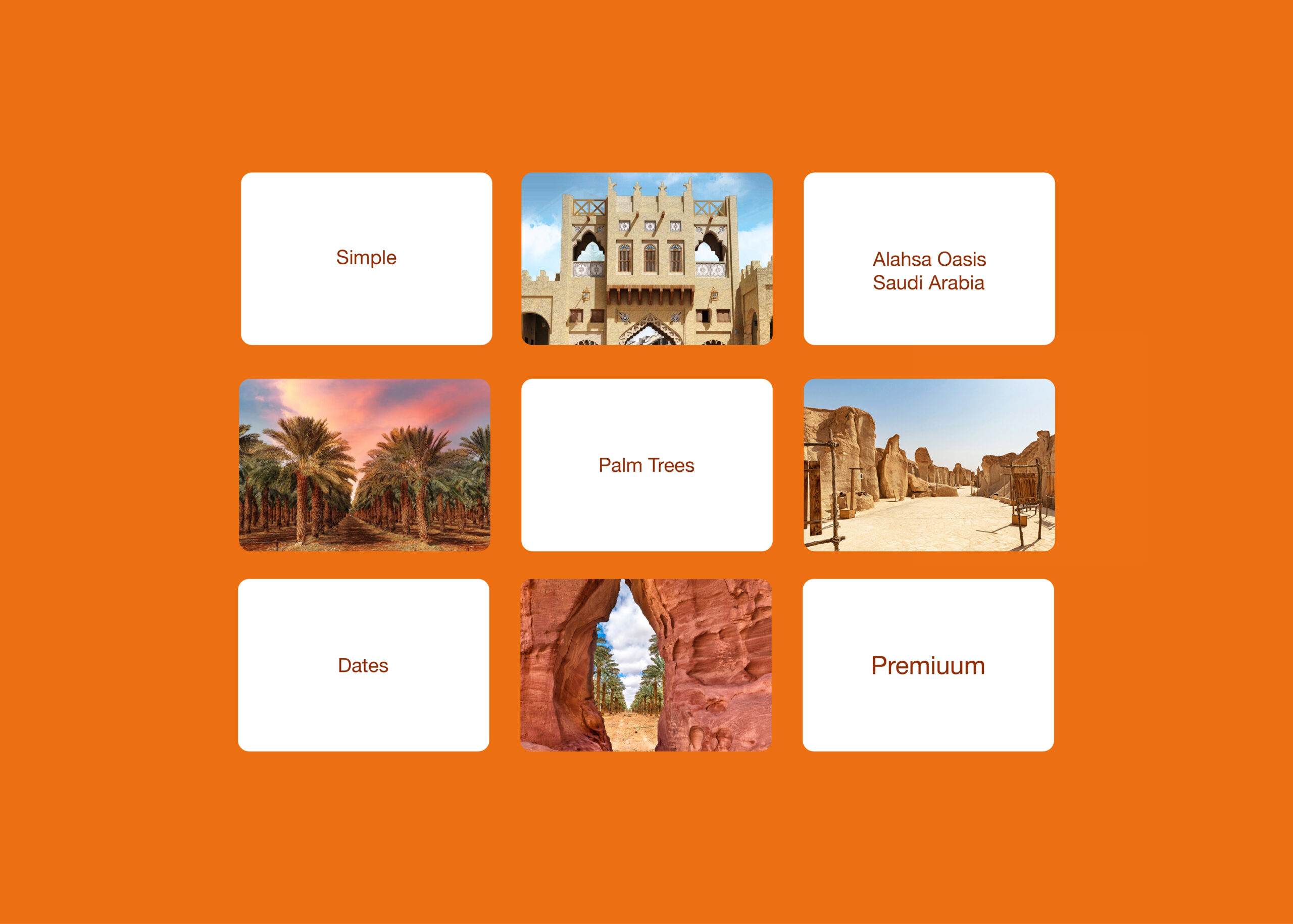 Joodah沙特棗子包裝設計，著名旅游地標-蓋薩里亞購物市場同色系插畫