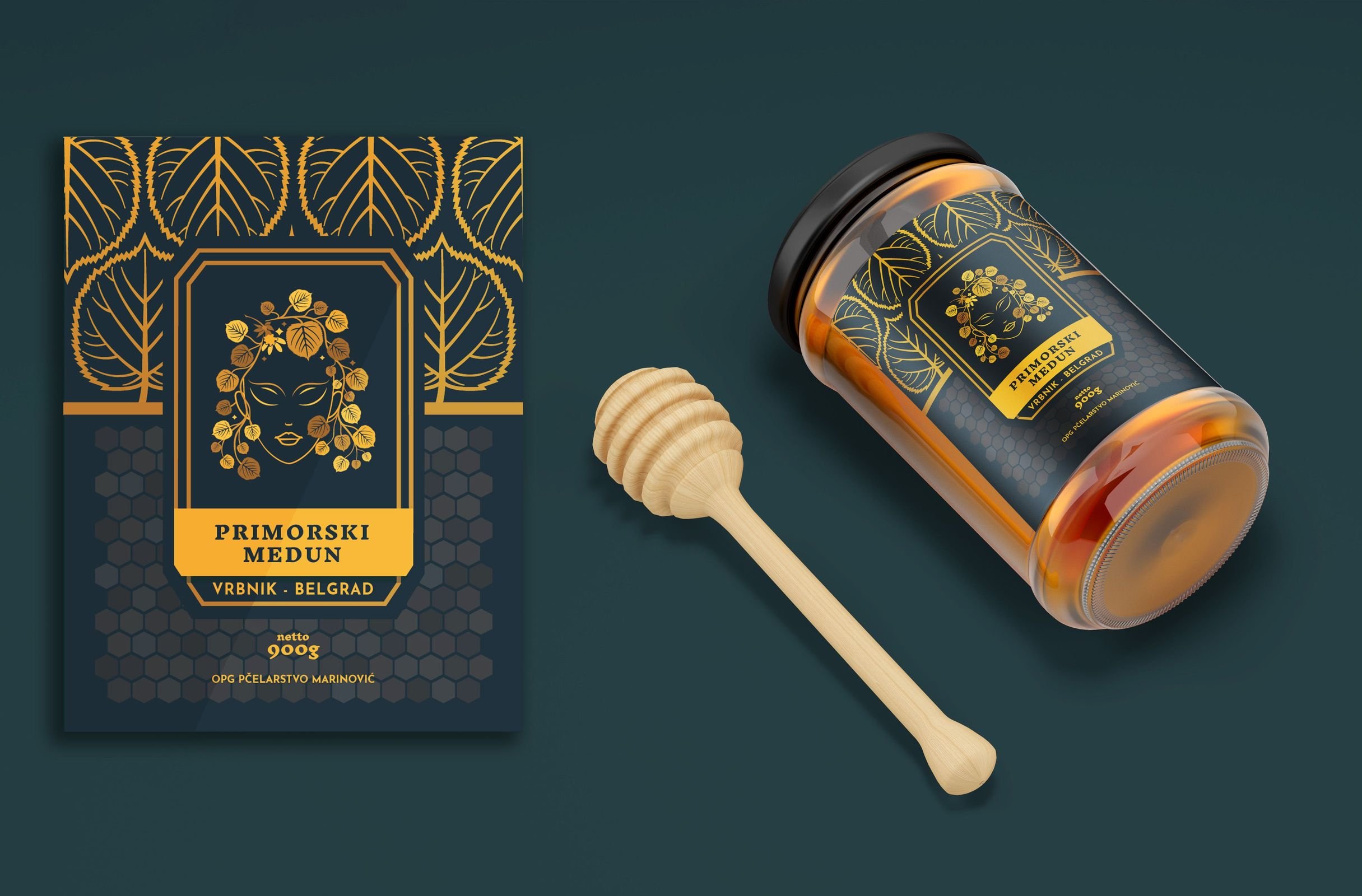 PRIMORSKI 灌裝蜂蜜標簽包裝設(shè)計“人物”頭像插畫