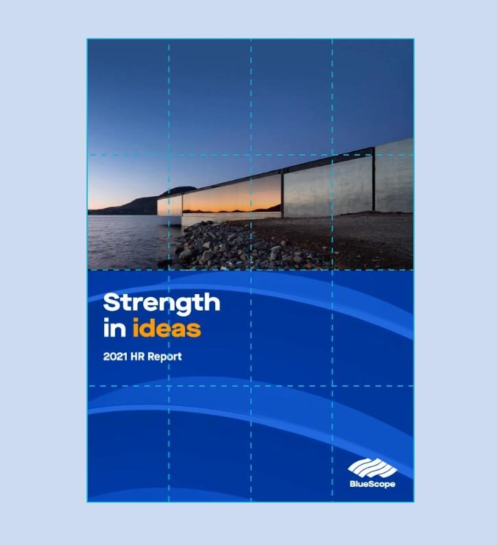 BlueScope油漆涂層鋼鐵產(chǎn)品制造商品牌形象企業(yè)vi設(shè)計(jì)“藍(lán)色動(dòng)態(tài)彎曲”輔助圖形