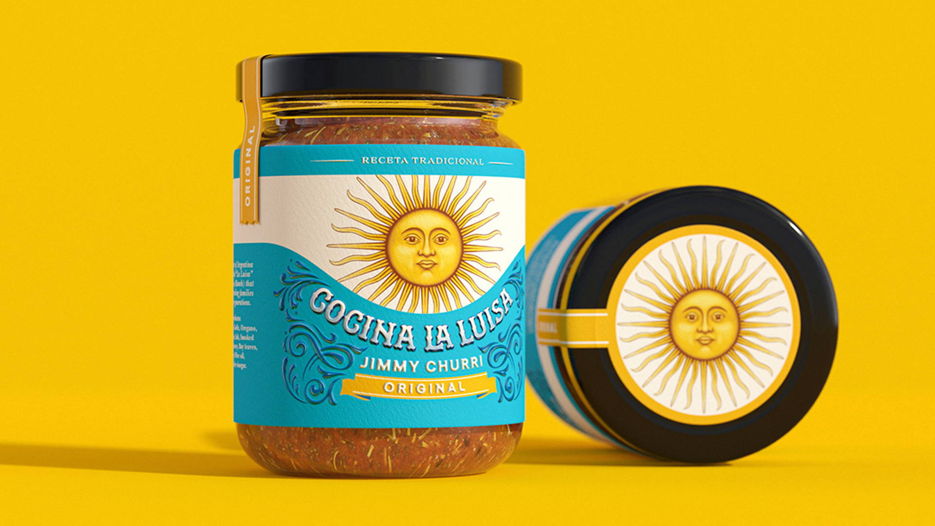 Cocina La Luisa 辣醬包裝設(shè)計“太陽公公”圖案 Cocina La Luisa 辣醬包裝設(shè)計“太陽公公”圖案