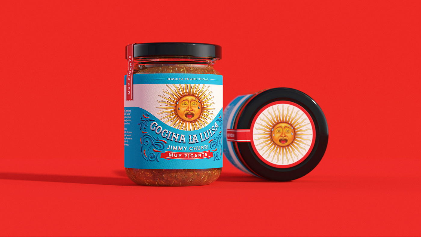 Cocina La Luisa 辣醬包裝設(shè)計“太陽公公”圖案 Cocina La Luisa 辣醬包裝設(shè)計“太陽公公”圖案