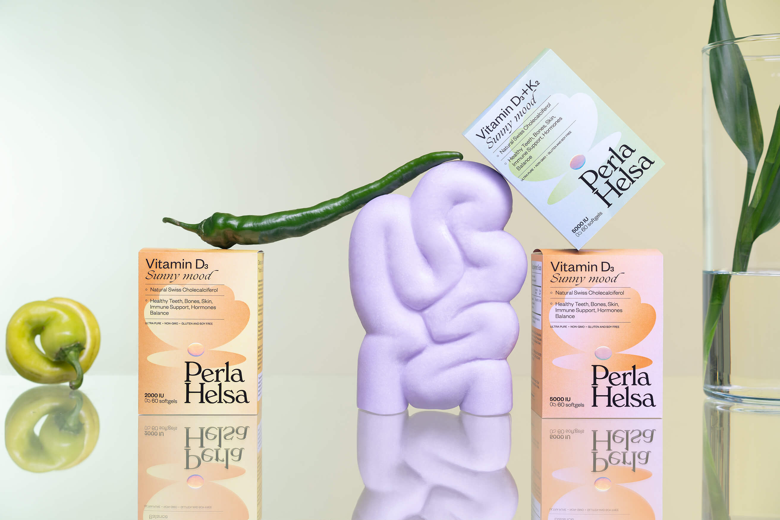 Perla Hesla膳食營養(yǎng)補(bǔ)充劑保健品包裝設(shè)計(jì)，貝殼珍珠元素+優(yōu)雅漸變設(shè)計(jì)