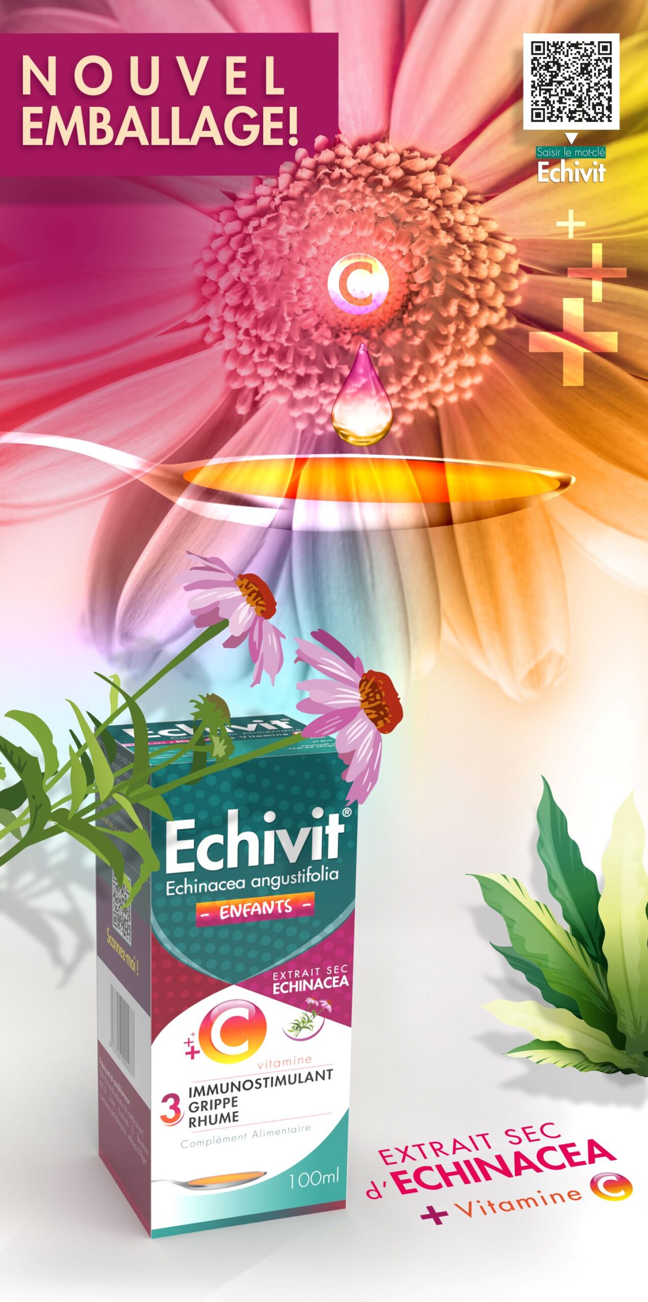 Ecivit OTC藥品包裝設(shè)計(jì)，突出品牌與交叉色塊版式