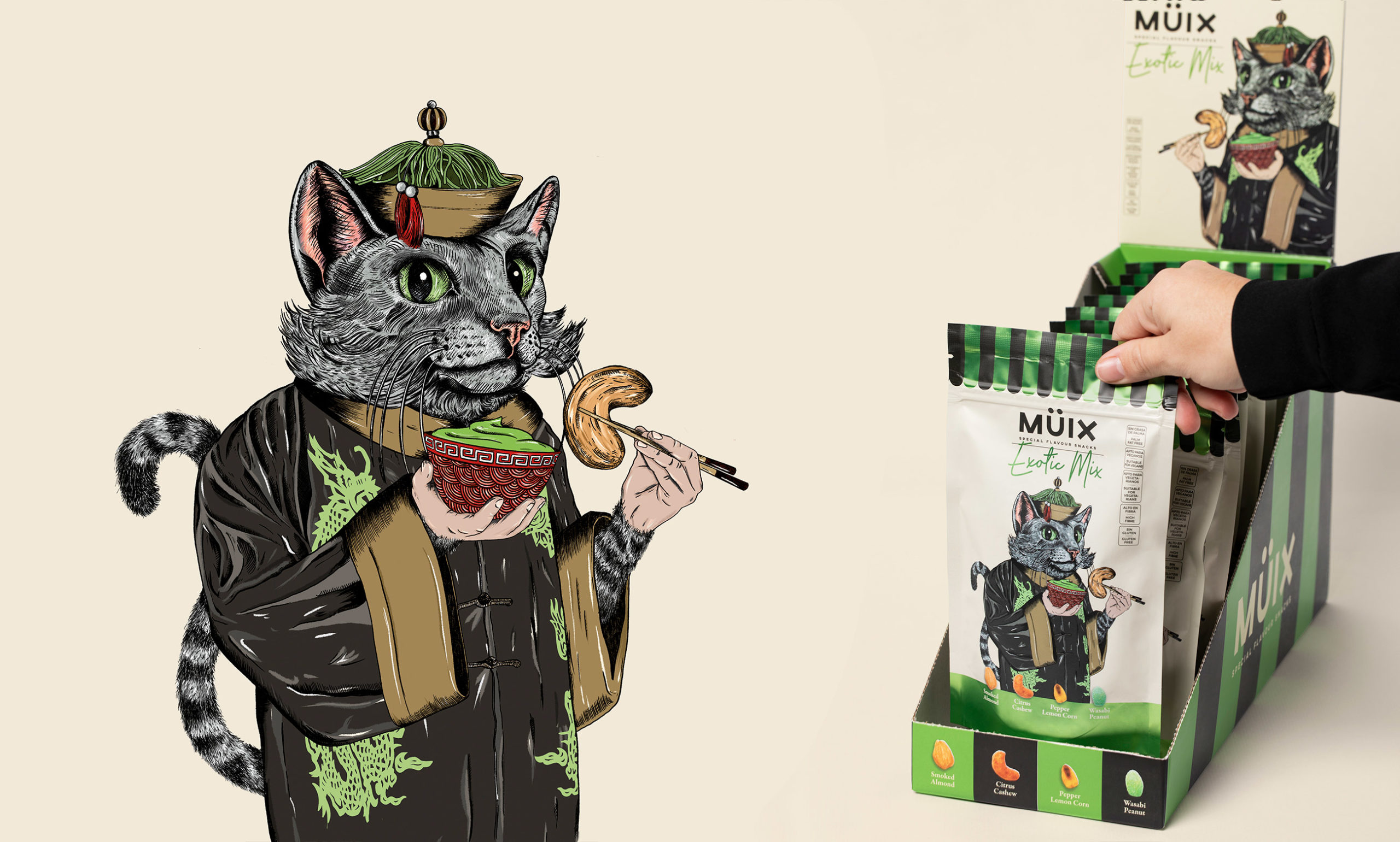 Müix混合口味堅果食品包裝設(shè)計“動物擬人”插畫 Müix混合口味堅果食品包裝設(shè)計“動物擬人”插畫