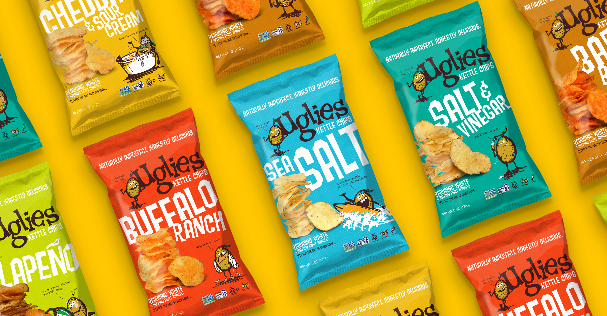我很丑但我很好吃， Uglies薯片品牌戰(zhàn)略、卡通設(shè)計(jì)、包裝設(shè)計(jì)