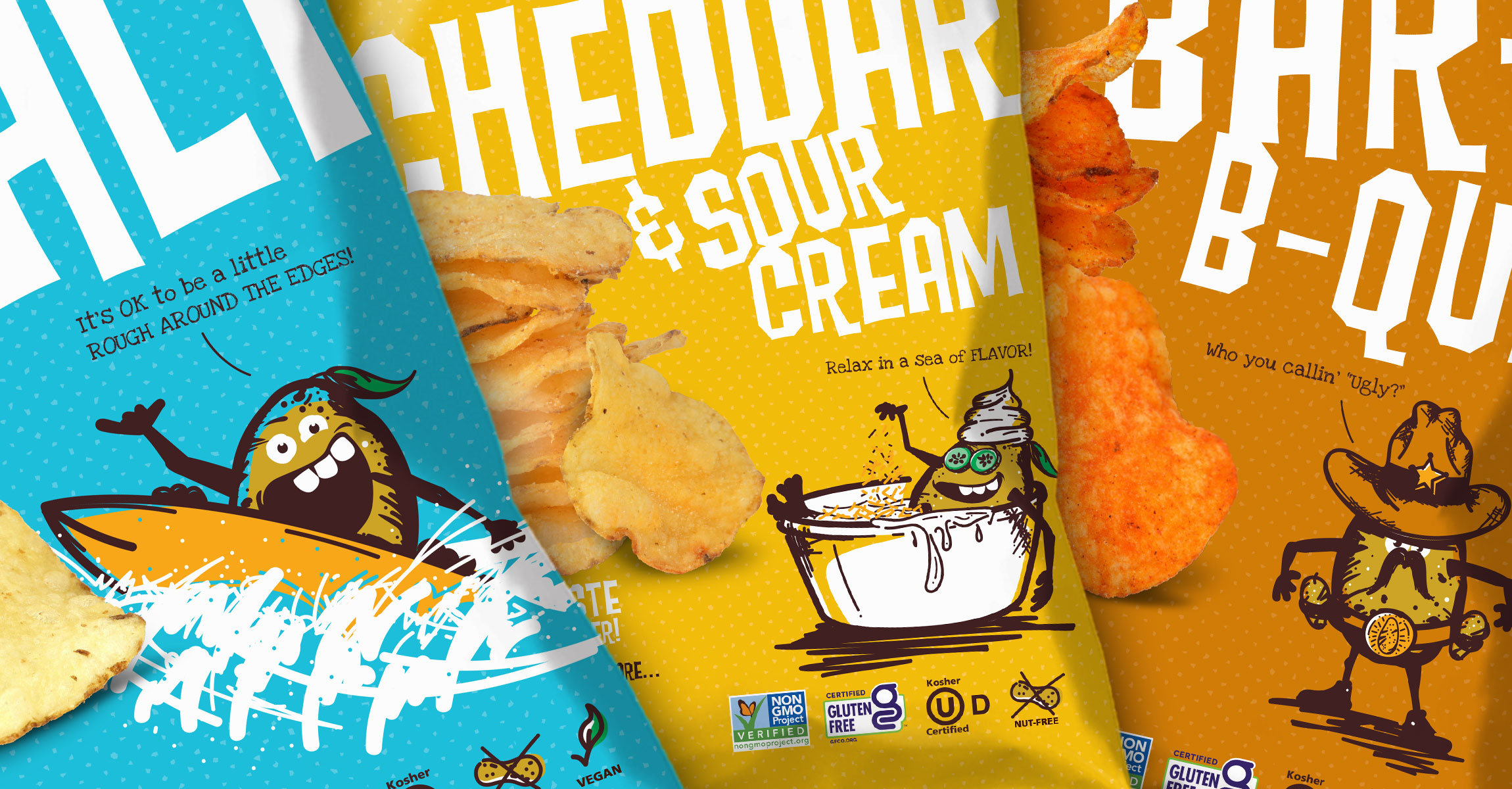 我很丑但我很好吃， Uglies薯片品牌戰(zhàn)略、卡通設(shè)計(jì)、包裝設(shè)計(jì)