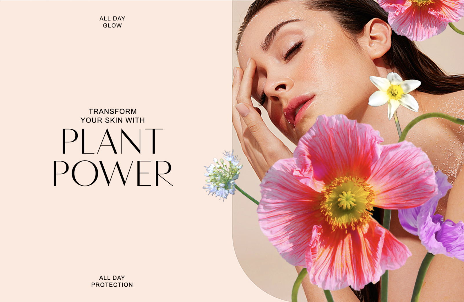 Superbloom 純植物素化妝品包裝設計，漸變水彩綻放女性美麗