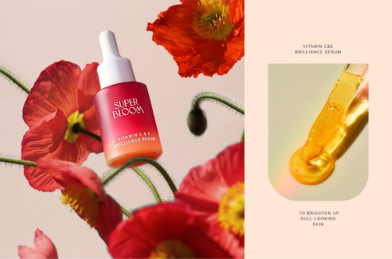 Superbloom 純植物素化妝品包裝設計，漸變水彩綻放女性美麗