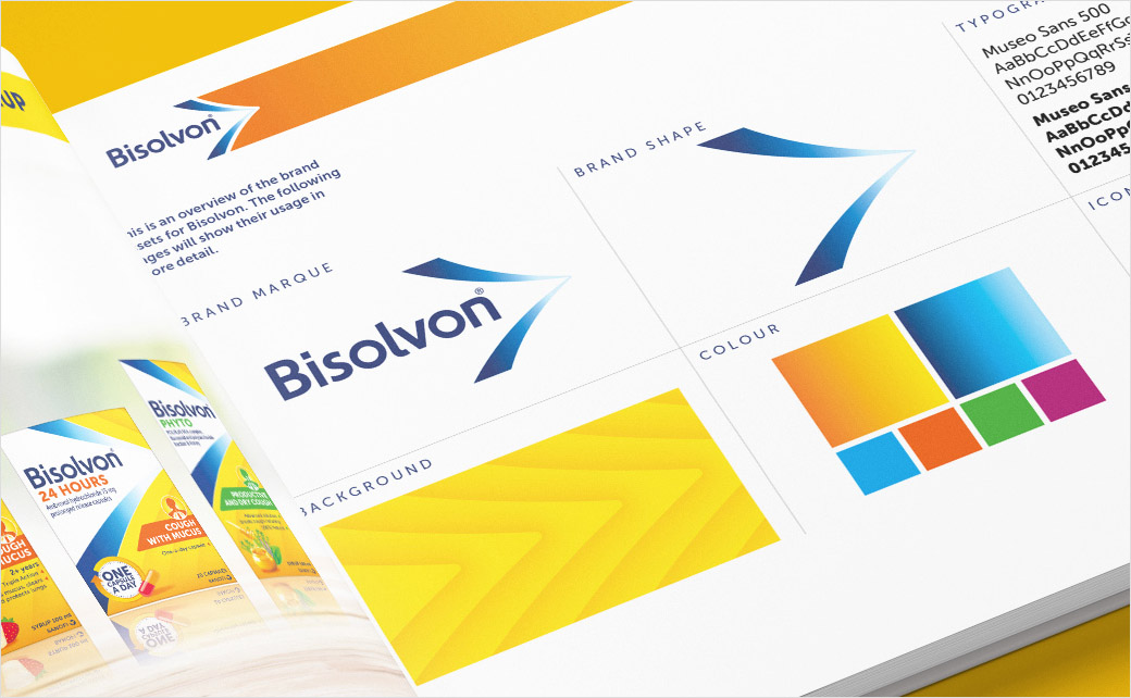 賽諾菲Sanofi止咳藥品牌logo設(shè)計包裝設(shè)計，多層箭頭元素