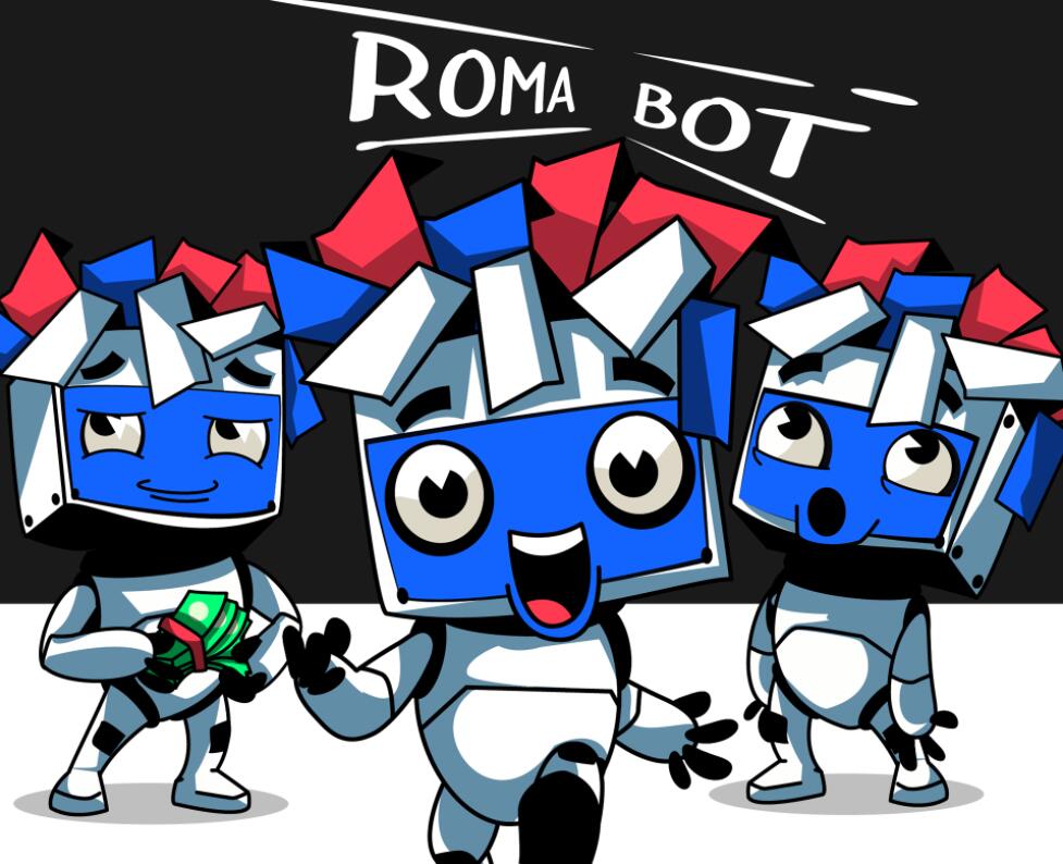 Roma Bot 機器人電腦屏幕IP卡通吉祥物設(shè)計