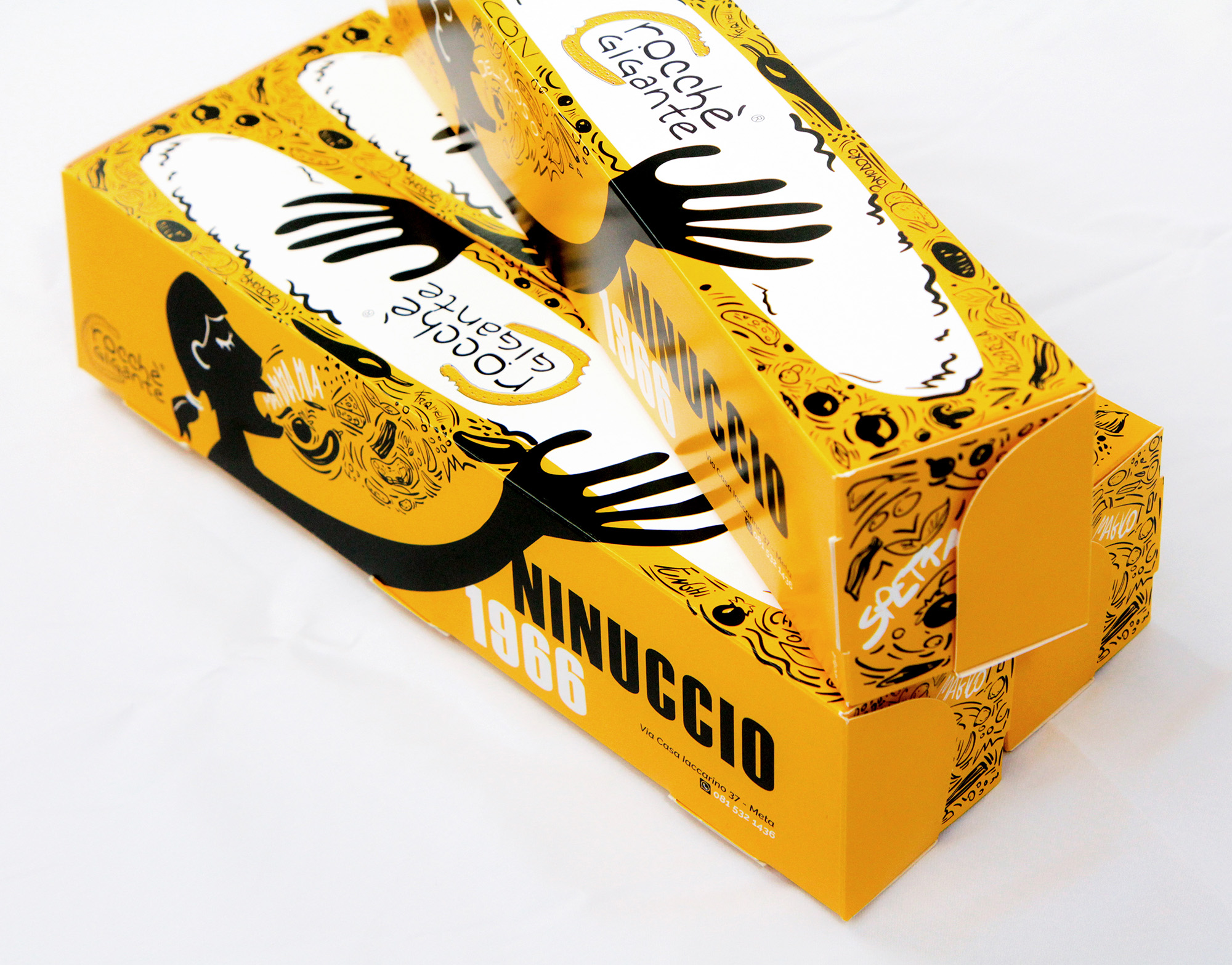 crocchè休閑食品創(chuàng)意包裝設(shè)計，張開的手與嘴巴插畫