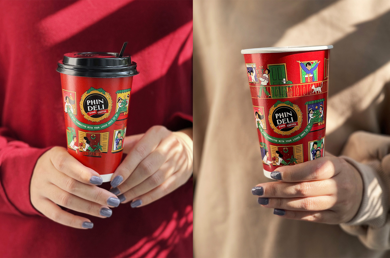 菲德利便攜杯裝咖啡節(jié)日裝包裝設(shè)計，咖啡讓我們聯(lián)系更緊密