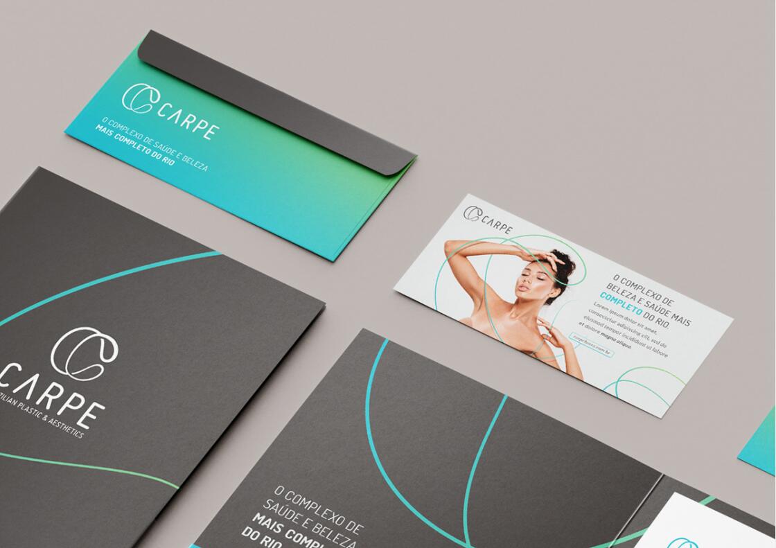 CARPE 美容整形塑形醫(yī)院logo設計vi設計，線條字母c