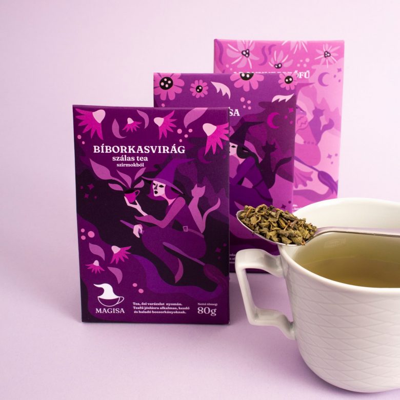 Magisa年輕女士涼茶包裝設(shè)計“算命的女巫”插畫