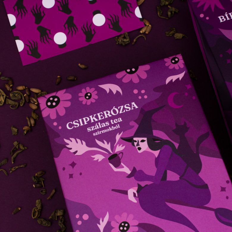 Magisa年輕女士涼茶包裝設(shè)計“算命的女巫”插畫