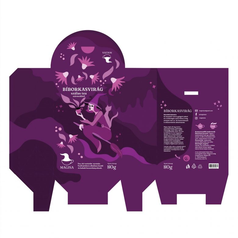 Magisa年輕女士涼茶包裝設(shè)計“算命的女巫”插畫