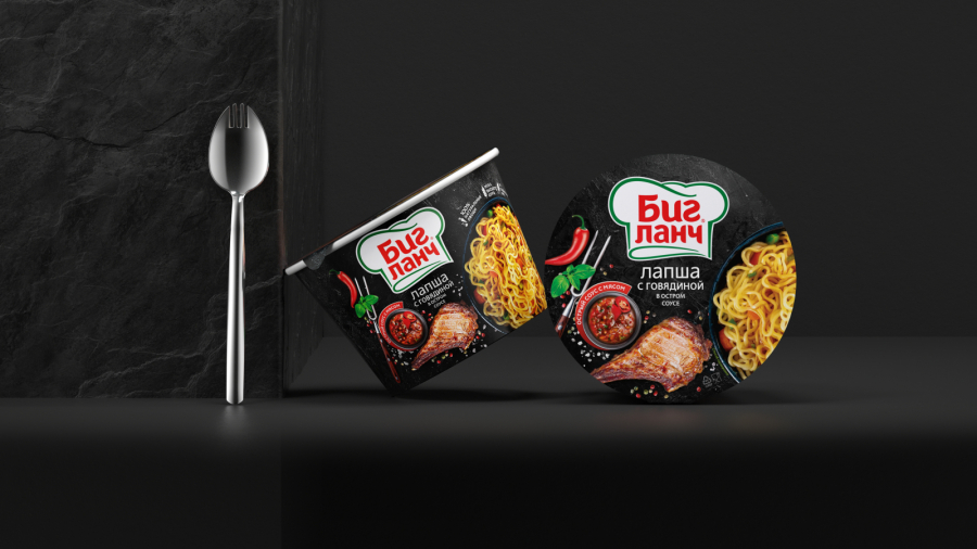 Big Lunch品牌桶裝方便面更新包裝設(shè)計(jì)概念“廚師刀下剛切出來的食料”