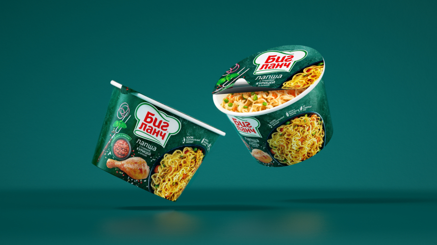 Big Lunch品牌桶裝方便面更新包裝設(shè)計(jì)概念“廚師刀下剛切出來的食料”