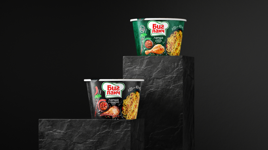 Big Lunch品牌桶裝方便面更新包裝設(shè)計(jì)概念“廚師刀下剛切出來的食料”