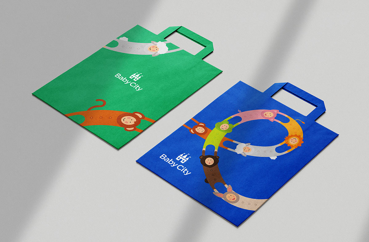 Baby City 嬰兒城嬰兒用品品牌vi設(shè)計(jì),首尾相連的卡通人物視覺 Baby City 嬰兒城嬰兒用品品牌vi設(shè)計(jì),首尾相連的卡通人物視覺