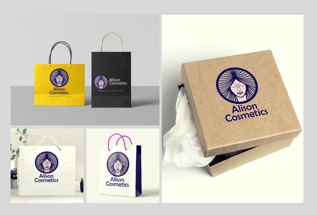 Alison艾 莉森化妝品品牌logo設(shè)計“女性頭像”圖案