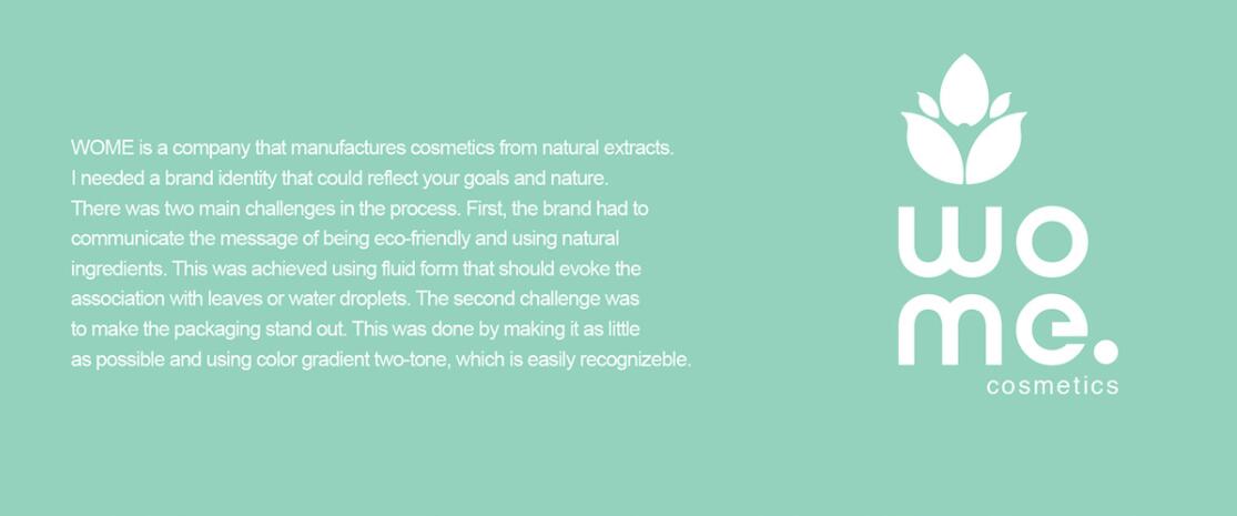 Wome 天然護膚品化妝品logo設計“水滴花朵”