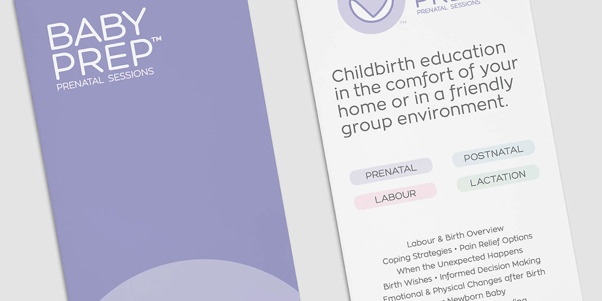 Baby Prep 孕婦產(chǎn)前醫(yī)療教育品牌形象logo設(shè)計(jì)“心+子宮內(nèi)嬰兒+孕婦”