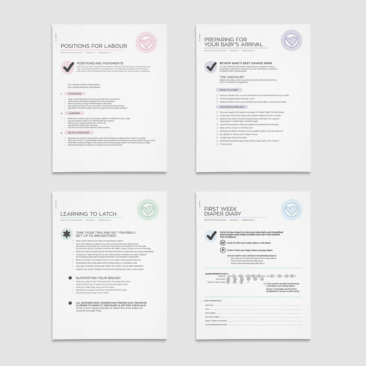 Baby Prep 孕婦產(chǎn)前醫(yī)療教育品牌形象logo設(shè)計(jì)“心+子宮內(nèi)嬰兒+孕婦”