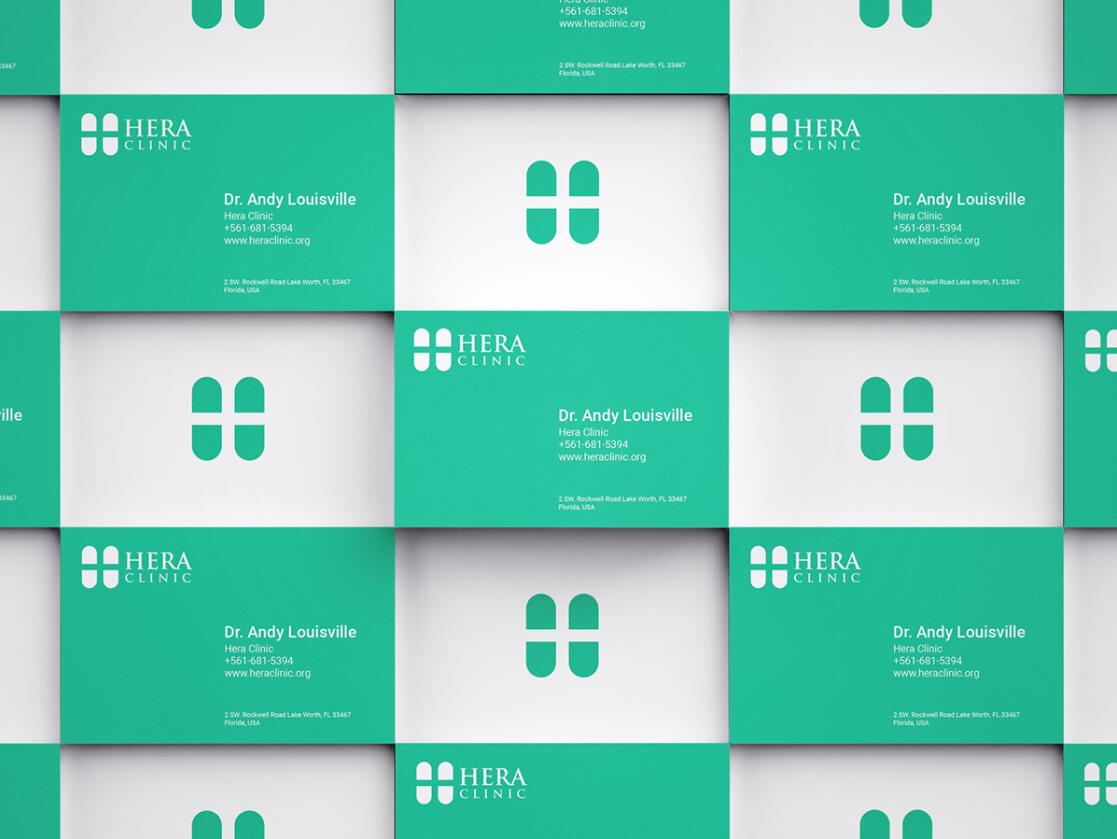 Hera Clinic 赫拉診所醫(yī)院logo設(shè)計vi設(shè)計，H字母+十字