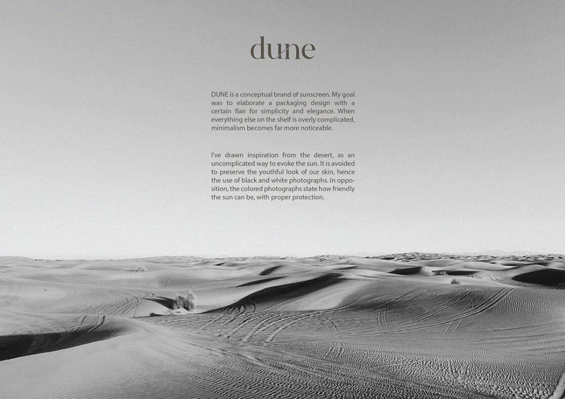 DUNE 防曬霜護膚品包裝設(shè)計“沙漠黑白照片”