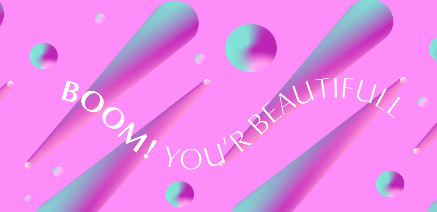 BOOMING 彩妝化妝品包裝設(shè)計(jì)，“粉金漸變色”金屬箔和閃光裝飾設(shè)計(jì)