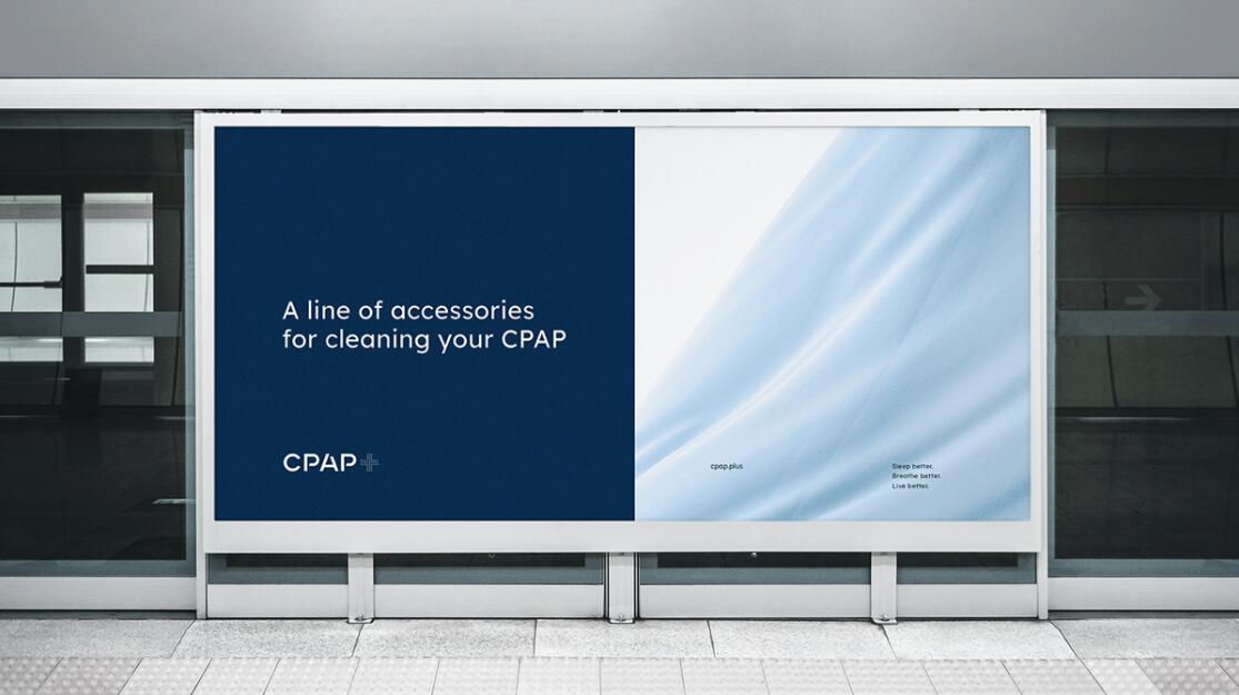 CPAP+睡眠呼吸暫停通氣治療醫(yī)療設備品牌logo設計視覺形象vi設計“圓點氣流”圖案