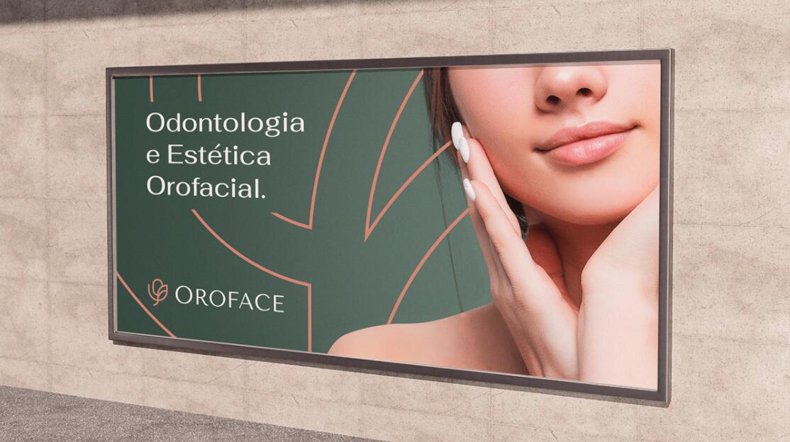 Oroface牙科牙齒矯正與口腔美容診所logo設(shè)計(jì)vi設(shè)計(jì)，花朵字母logo+粉綠配色