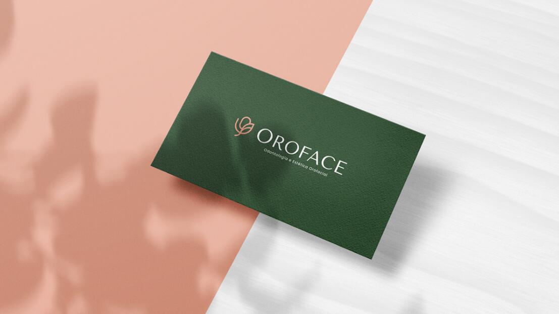 Oroface牙科牙齒矯正與口腔美容診所logo設(shè)計(jì)vi設(shè)計(jì)，花朵字母logo+粉綠配色